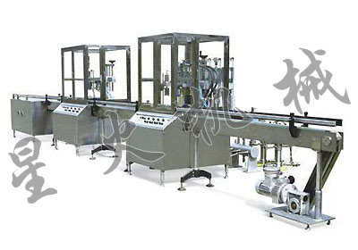 全自動直列式膏體旋蓋噴碼灌裝生產線